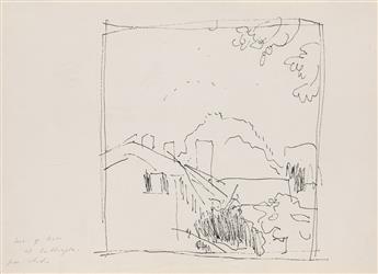 FAIRFIELD PORTER Three pen and ink drawings.